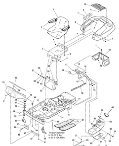 Frame, Body And Seat Group Diagram and Parts List for 2690514 (107277680 - ZTS 7500)(2005) Briggs and Stratton Lawn Tractor Accessories